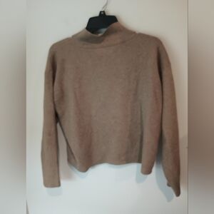 Quince Elegant Tan Turtleneck Sweater